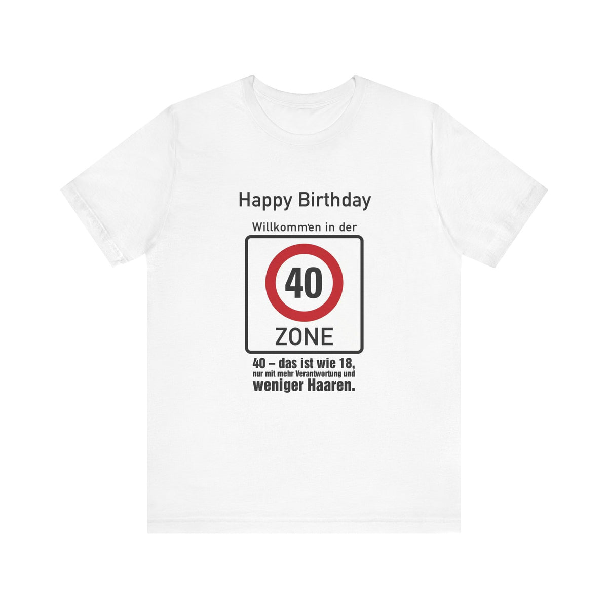40. GEBURTSTAG T-SHIRT „Willkommen in der 40-Zone!"
