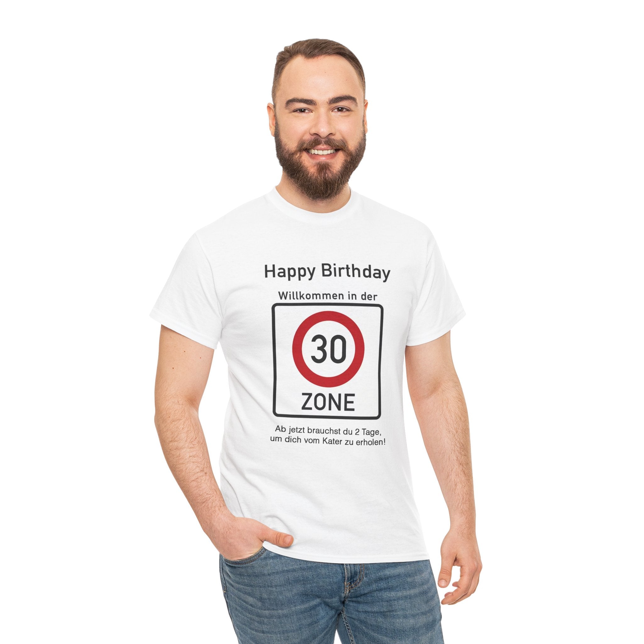 30. GEBURTSTAG T-SHIRT „Willkommen in der 30-Zone!"