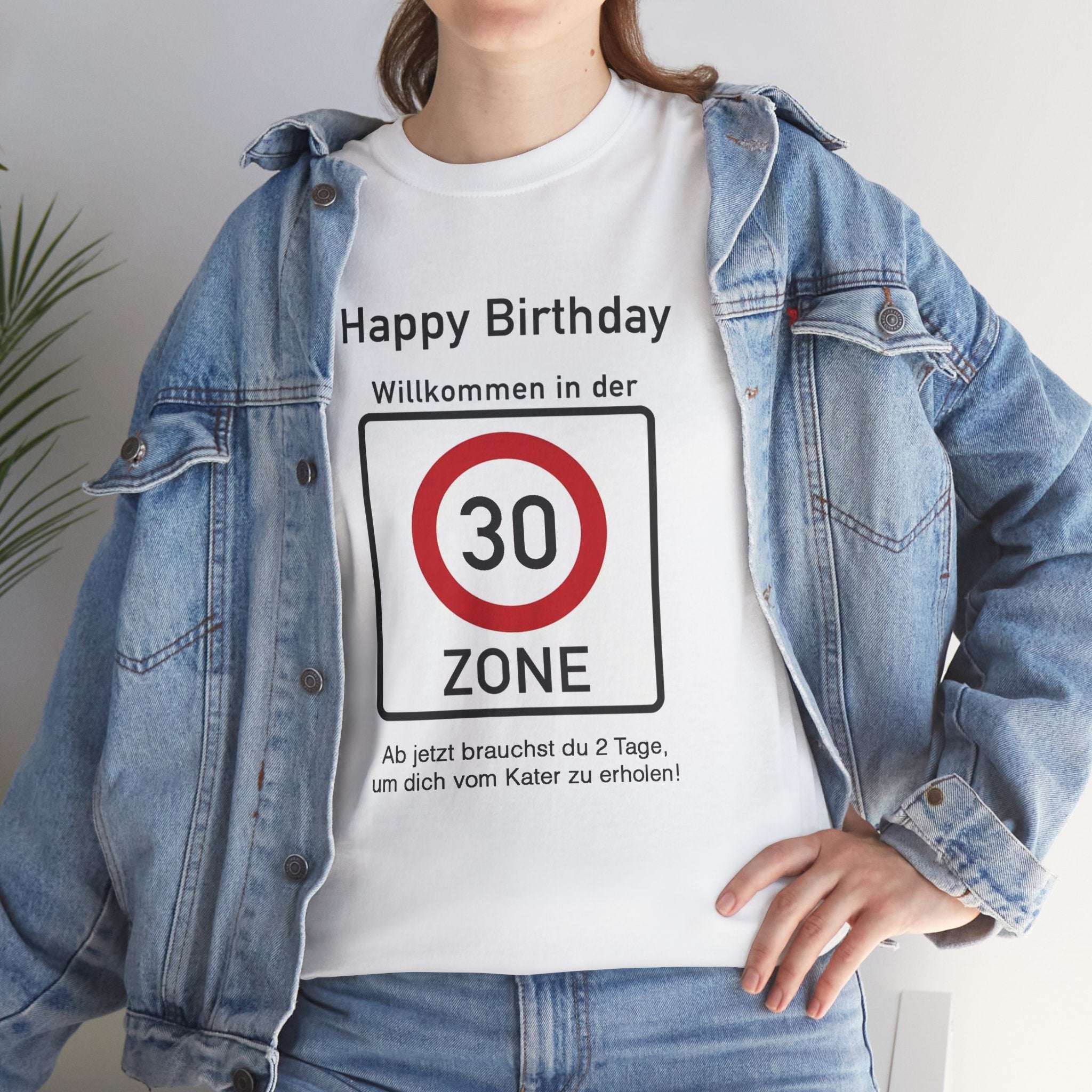 30. GEBURTSTAG T-SHIRT „Willkommen in der 30-Zone!"